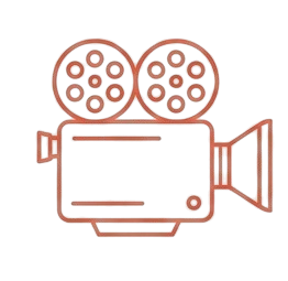 Icono cámara de cine para dirección audiovisual